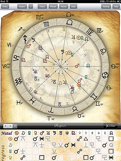 horoscope JIKU ホロスコープ 時空 2.0 aspect