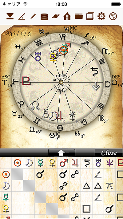 ホロスコープ時空 horoscopeJIKU for iPhone 星占い 占い 無料 西洋 占星術 ホロスコープ 時空 horoscope JIKU