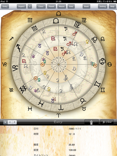 horoscope ホロスコープ 作成 無料 Data